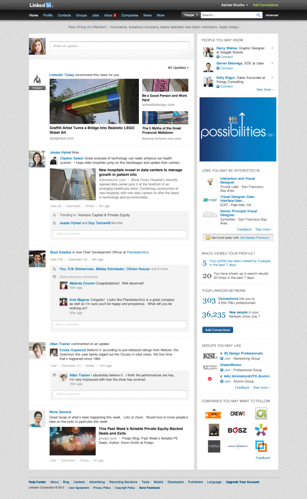 LinkedIn launches new homepage design