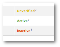 verified unverified inactive